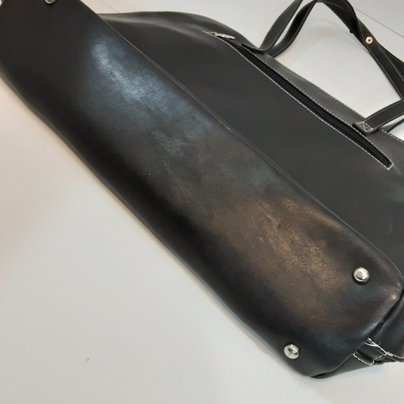 Case Logic Faux Leather Black Tote Purse Large - Picture 5 of 7